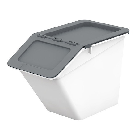 Storage Bin, 16 1/8 in W, 11 1/4 in H, White, Plastic MPN:1010110