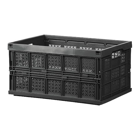 Storage Bin, 14 2/3 in W, 10 7/8 in H, Black, Plastic MPN:1010268