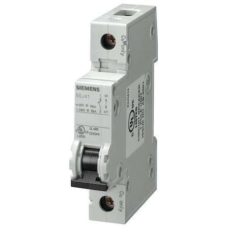 IEC Miniature Circuit Breaker, 5SJ4 Series, 1A, 1 Pole, 240V AC, 14kA at 240V AC, D Curve MPN:5SJ41018HG40