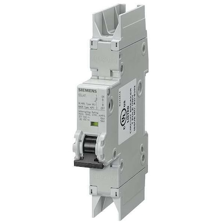 IEC Miniature Circuit Breaker, 5SJ4 Series, 10A, 1 Pole, 277V AC, 10kA at 277V AC, D Curve MPN:5SJ41108HG42
