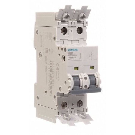 Miniature Circuit Breaker, 5SJ4 Series, 40A, 2 Pole, 240V AC, 14kA, C Curve MPN:5SJ42407HG41