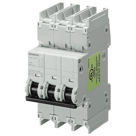 Miniature Circuit Breaker, 5SJ4 Series, 10A, 3 Pole, 240V AC, 14kA, D Curve MPN:5SJ43108HG41