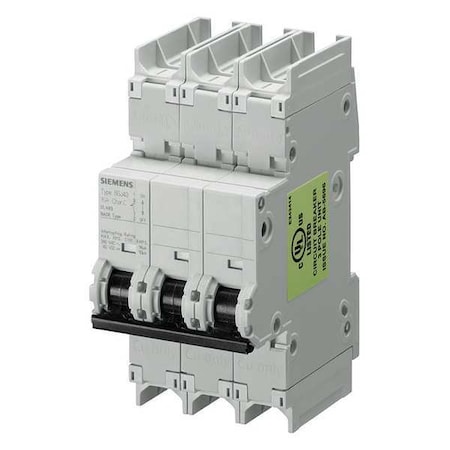 Miniature Circuit Breaker, 5SJ4 Series, 40A, 3 Pole, 240V AC, 14kA, C Curve MPN:5SJ43407HG41