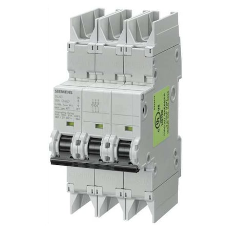 IEC Miniature Circuit Breaker, 5SJ4 Series, 40A, 3 Pole, 277/480V AC, 10kA at 277/480V AC, C Curve MPN:5SJ43407HG42