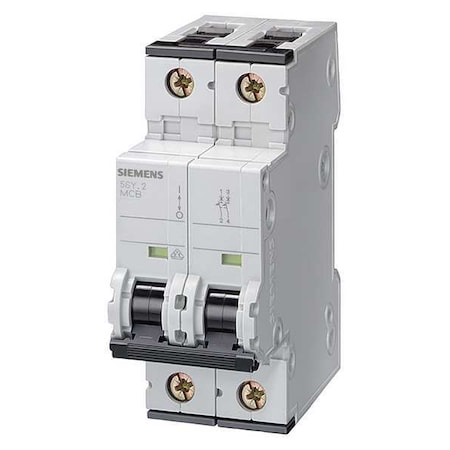 Circuit Breaker, 5SY4 Series, 1A, 2 Pole, 400V AC, 10kA at 400V AC, D Curve MPN:5SY42018