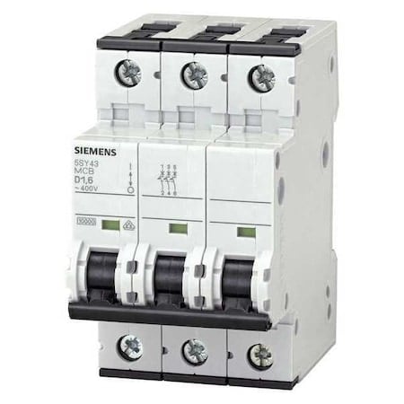 Circuit Breaker, 5SY4 Series, 35A, 3 Pole, 400V AC, 10kA at 400V AC, C Curve MPN:5SY43357