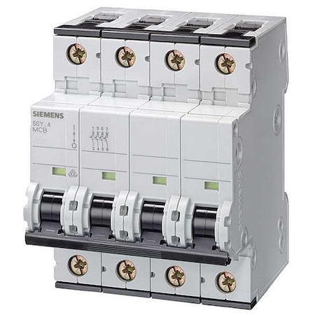 Circuit Breaker, 5SY4 Series, 0.3A, 3+N Pole, 400V AC, 10kA at 400V AC, D Curve MPN:5SY46148