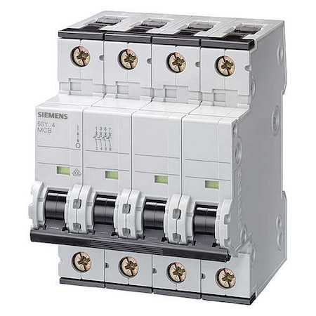 Circuit Breaker, 5SY6 Series, 20A, 3+N Pole, 400V AC, 6kA at 400V AC, B Curve MPN:5SY66206