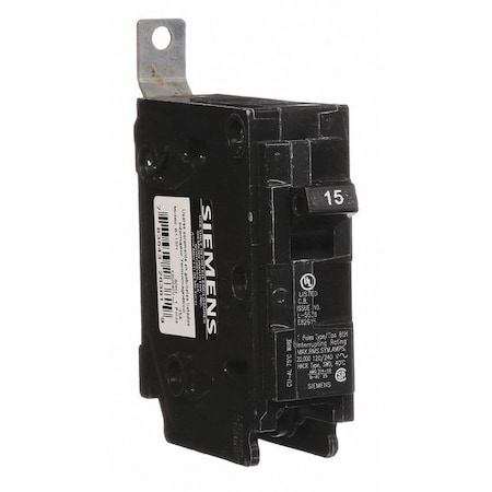 Miniature Circuit Breaker, BL Series, 15A, 1 Pole, 120/240V AC, 22kA at 120/240V AC MPN:B115H
