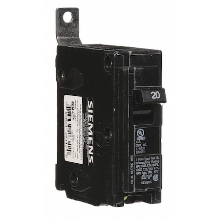 Miniature Circuit Breaker, BL Series, 20A, 1 Pole, 120/240V AC, 10kA at 120/240V AC MPN:B120