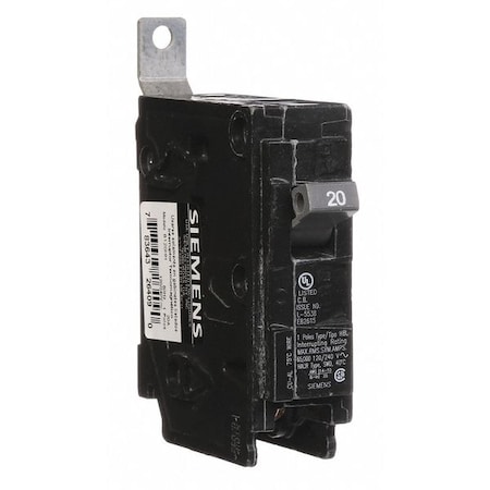 Miniature Circuit Breaker, BL Series, 20A, 1 Pole, 120/240V AC, 65kA at 120V AC MPN:B120HH
