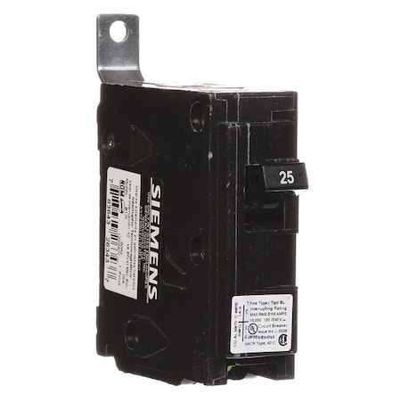 Miniature Circuit Breaker, BL Series, 25A, 1 Pole, 120/240V AC, 10kA at 120/240V AC MPN:B125