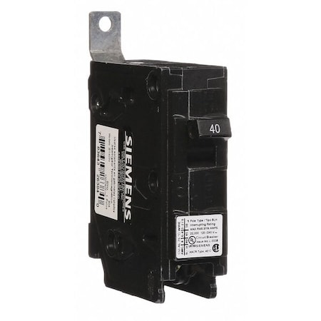Miniature Circuit Breaker, BL Series, 40A, 1 Pole, 120/240V AC, 22kA at 120/240V AC MPN:B140H