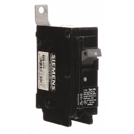Miniature Circuit Breaker, BL Series, 40A, 1 Pole, 120/240V AC, 65kA at 120V AC MPN:B140HH