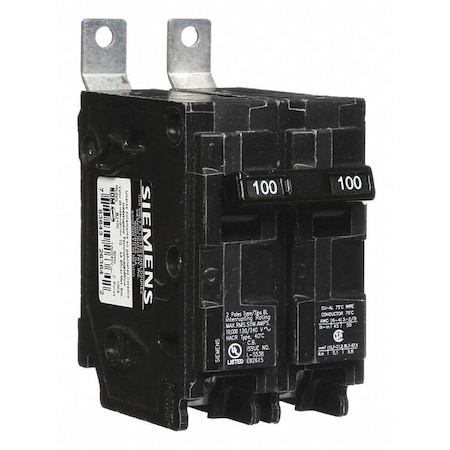 Miniature Circuit Breaker, BL Series, 100A, 2 Pole, 120/240V AC, 10kA at 120/240V AC MPN:B2100