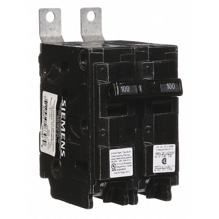 Miniature Circuit Breaker, BL Series, 100A, 2 Pole, 120/240V AC, 22kA at 120/240V AC MPN:B2100H