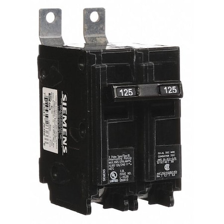 Miniature Circuit Breaker, BL Series, 125A, 2 Pole, 120/240V AC, 10kA at 120/240V AC MPN:B2125