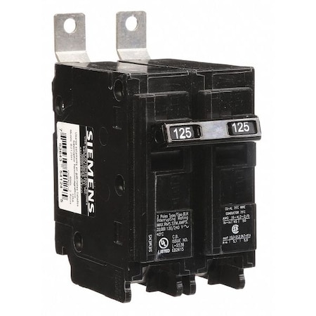 Miniature Circuit Breaker, BL Series, 125A, 2 Pole, 120/240V AC, 22kA at 120/240V AC MPN:B2125H