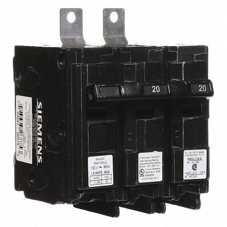 Miniature Circuit Breaker, BL Series, 20A, 2 Pole, 120/240V AC, 22kA at 120/240V AC MPN:B220H00S01