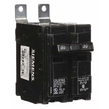 Miniature Circuit Breaker, BL Series, 30A, 2 Pole, 120/240V AC, 10kA at 120/240V AC MPN:B230