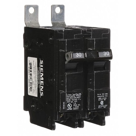 Miniature Circuit Breaker, BL Series, 30A, 2 Pole, 120/240V AC, 65kA at 120/240V AC MPN:B230HH