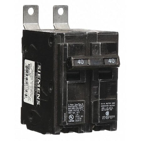 Miniature Circuit Breaker, BL Series, 40A, 2 Pole, 120/240V AC, 10kA at 120/240V AC MPN:B240