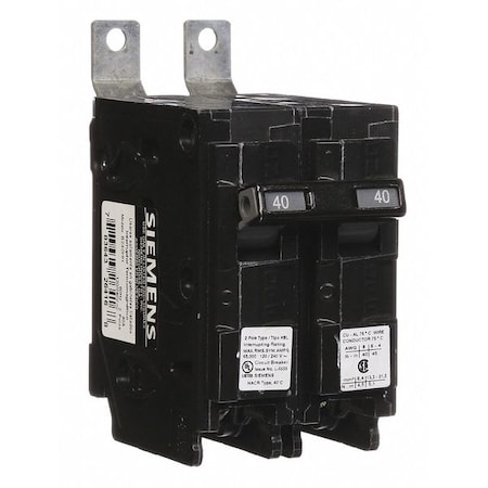 Miniature Circuit Breaker, BL Series, 40A, 2 Pole, 120/240V AC, 65kA at 120/240V AC MPN:B240HH