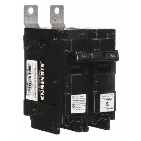 Miniature Circuit Breaker, BL Series, 45A, 2 Pole, 120/240V AC, 22kA at 120/240V AC MPN:B245H