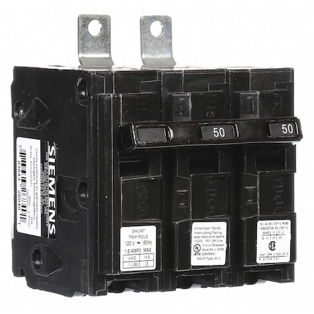 Miniature Circuit Breaker, BL Series, 50A, 2 Pole, 120/240V AC, 10kA at 120/240V AC MPN:B25000S01