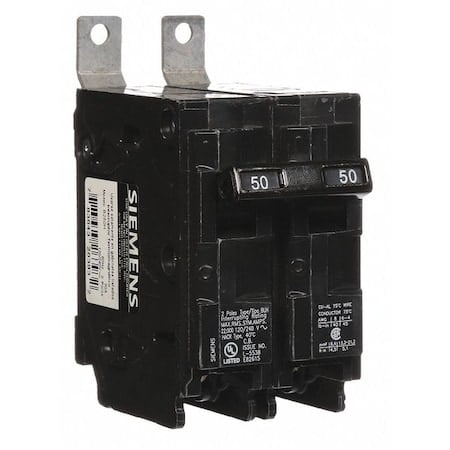 Miniature Circuit Breaker, BL Series, 50A, 2 Pole, 120/240V AC, 22kA at 120/240V AC MPN:B250H
