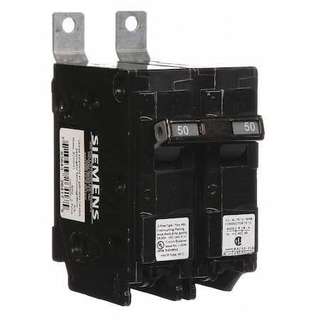 Miniature Circuit Breaker, BL Series, 50A, 2 Pole, 120/240V AC, 65kA at 120/240V AC MPN:B250HH