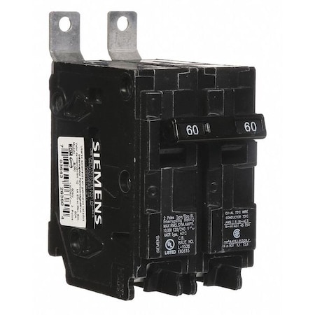 Miniature Circuit Breaker, BL Series, 60A, 2 Pole, 120/240V AC, 10kA at 120/240V AC MPN:B260