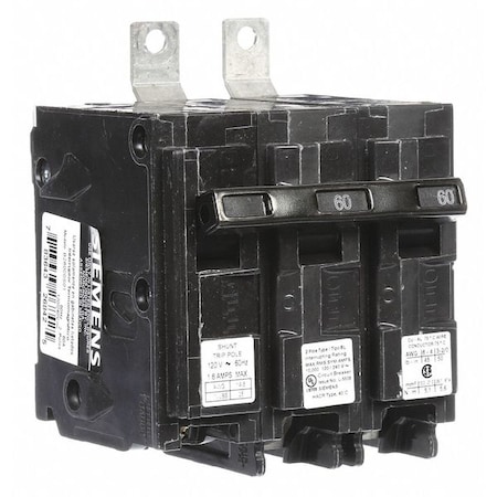 Miniature Circuit Breaker, BL Series, 60A, 2 Pole, 120/240V AC, 10kA at 120/240V AC MPN:B26000S01