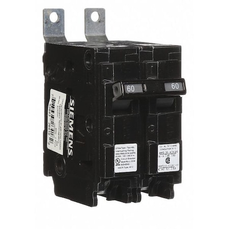 Miniature Circuit Breaker, BL Series, 60A, 2 Pole, 120/240V AC, 65kA at 120/240V AC MPN:B260HH