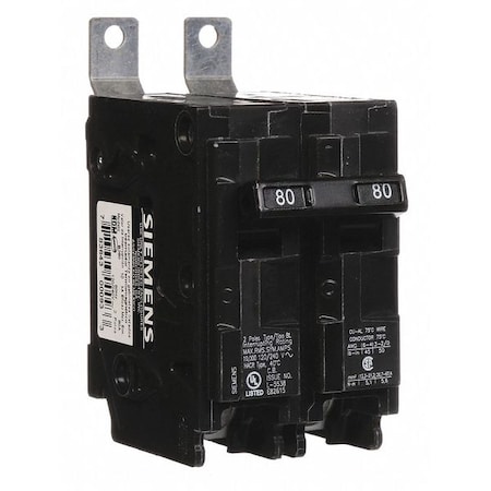 Miniature Circuit Breaker, BL Series, 80A, 2 Pole, 120/240V AC, 10kA at 120/240V AC MPN:B280