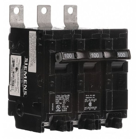 Miniature Circuit Breaker, BL Series, 100A, 3 Pole, 240V AC, 65kA at 240V AC MPN:B3100HH