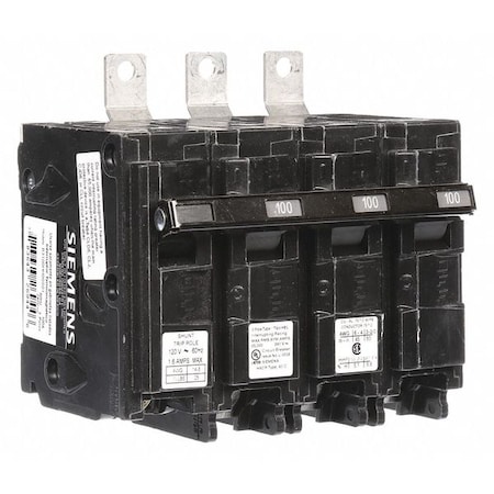 Miniature Circuit Breaker, BL Series, 100A, 3 Pole, 120/240V AC, 65kA at 240V AC MPN:B3100HH00S01