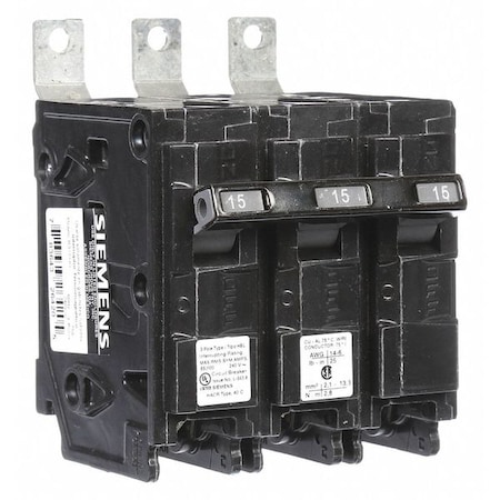 Miniature Circuit Breaker, BL Series, 15A, 3 Pole, 240V AC, 65kA at 240V AC MPN:B315HH