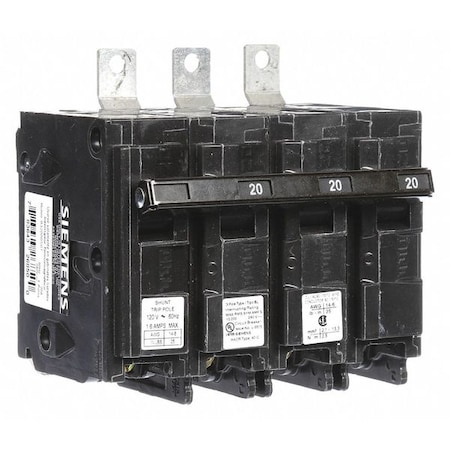Miniature Circuit Breaker, BL Series, 20A, 3 Pole, 120/240V AC, 10kA at 240V AC MPN:B32000S01