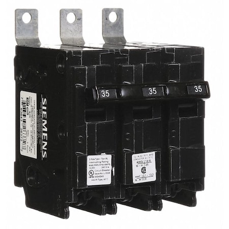 Miniature Circuit Breaker, BL Series, 35A, 3 Pole, 240V AC, 10kA at 240V AC MPN:B335