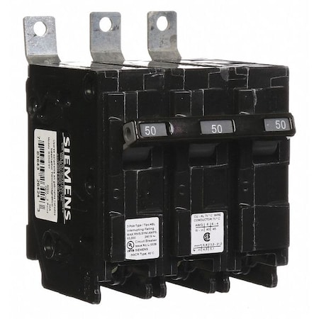 Miniature Circuit Breaker, BL Series, 50A, 3 Pole, 240V AC, 65kA at 240V AC MPN:B350HH