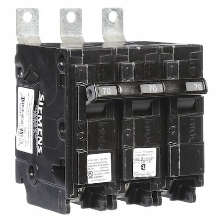 Miniature Circuit Breaker, BL Series, 70A, 3 Pole, 240V AC, 65kA at 240V AC MPN:B370HH