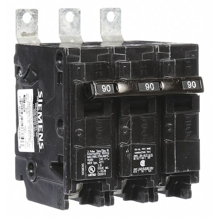 Miniature Circuit Breaker, BL Series, 90A, 3 Pole, 240V AC, 10kA at 240V AC MPN:B390