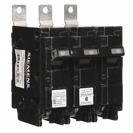 Miniature Circuit Breaker, BL Series, 90A, 3 Pole, 240V AC, 65kA at 240V AC MPN:B390HH