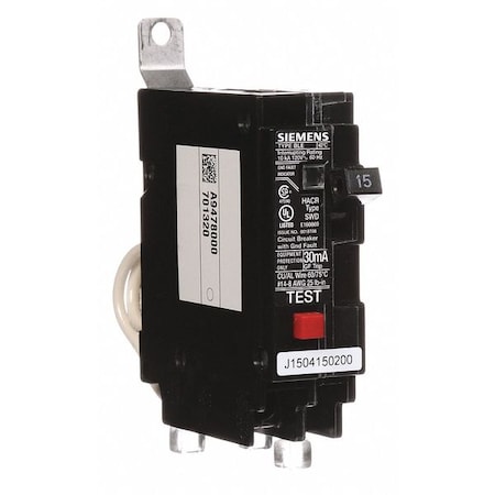 Miniature Circuit Breaker, BLE Series, 15A, 1 Pole, 120V AC, 10kA at 120/240V AC MPN:BE115
