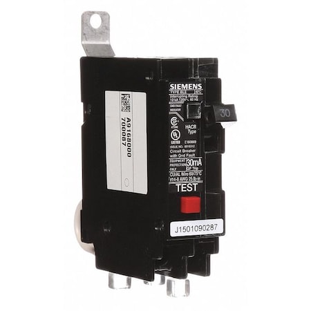 Miniature Circuit Breaker, BLE Series, 30A, 1 Pole, 120V AC, 10kA at 120V AC MPN:BE130