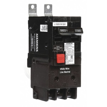 Miniature Circuit Breaker, BLE Series, 15A, 2 Pole, 120/240V AC, 10kA at 120/240V AC MPN:BE215