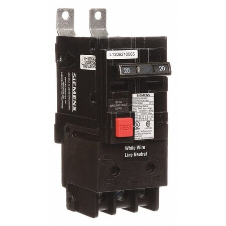 Miniature Circuit Breaker, BLE Series, 20A, 2 Pole, 120/240V AC, 22kA at 120/240V AC MPN:BE220H