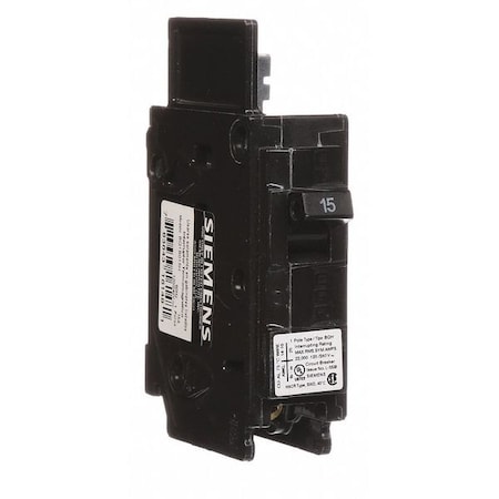 Miniature Circuit Breaker, BQH Series, 15A, 1 Pole, 120V AC, 22kA at 120V AC MPN:BQ1B015H