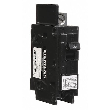 Miniature Circuit Breaker, BQH Series, 30A, 1 Pole, 120V AC, 22kA at 120V AC MPN:BQ1B030H
